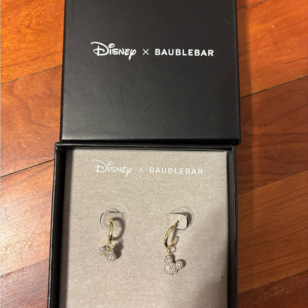 Disney x BaubleBar Gold Mickey Earrings